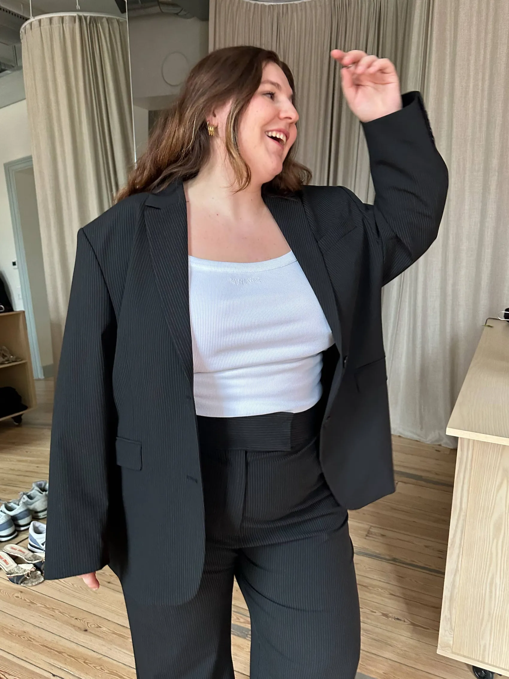 Discount Djerf Avenue Forever Blazer Pinstripe