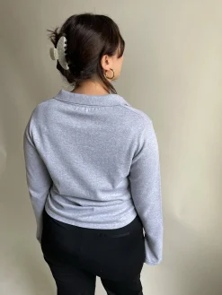 Outlet Djerf Avenue Getaway Top Grey Melange