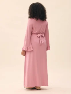 Outlet Djerf Avenue Go Slow Embroidered Robe Dusty Pink