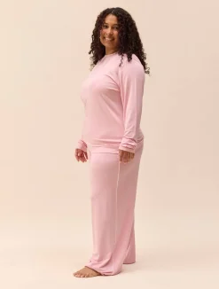 Clearance Djerf Avenue Go Slow Long Sleeve Top Pink
