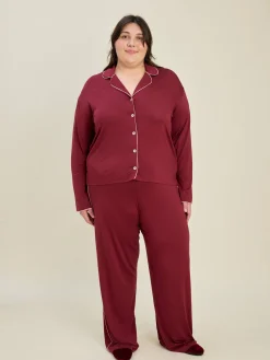 Best Djerf Avenue Go Slow Pants Burgundy