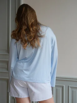 Online Djerf Avenue Go Slow PJ Shirt Blue