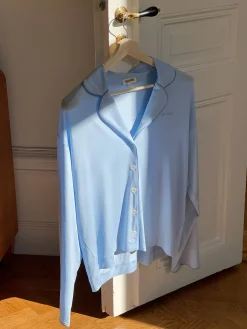 Online Djerf Avenue Go Slow PJ Shirt Blue