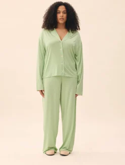 Discount Djerf Avenue Go Slow PJ Shirt Pistachio