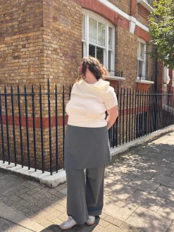 Hot Djerf Avenue Knitted Bardot Top White