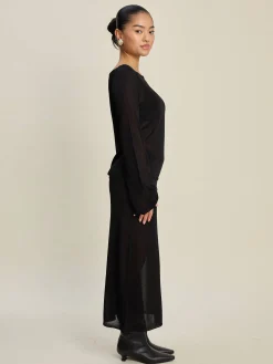 Discount Djerf Avenue Knitted Midi Skirt Black