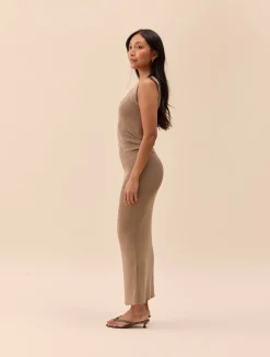 Djerf Avenue Knitted Tank Dress Taupe