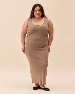 Djerf Avenue Knitted Tank Dress Taupe