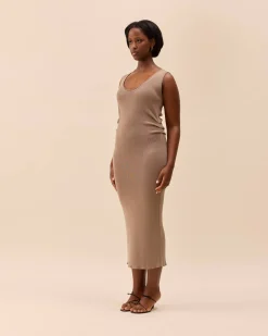 Djerf Avenue Knitted Tank Dress Taupe