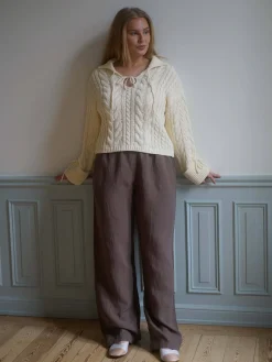 New Djerf Avenue Linen Pants Brown