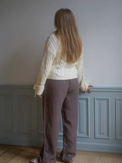 New Djerf Avenue Linen Pants Brown