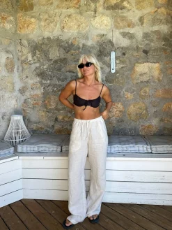Clearance Djerf Avenue Linen Pants Cream