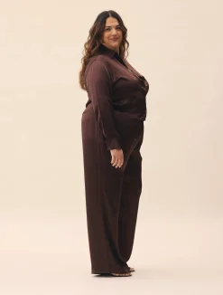Online Djerf Avenue Little Viscose Shirt Dark mocha