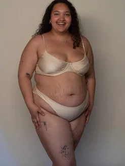 New Djerf Avenue Matilda Satin Top Sand Castle