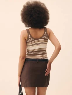 Djerf Avenue Moleskin Mini Skirt Brown