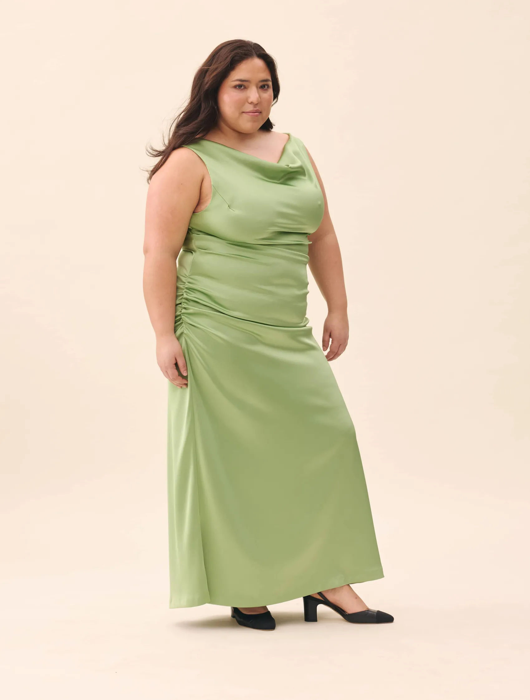 Djerf Avenue Occasion Satin Dress Pistachio