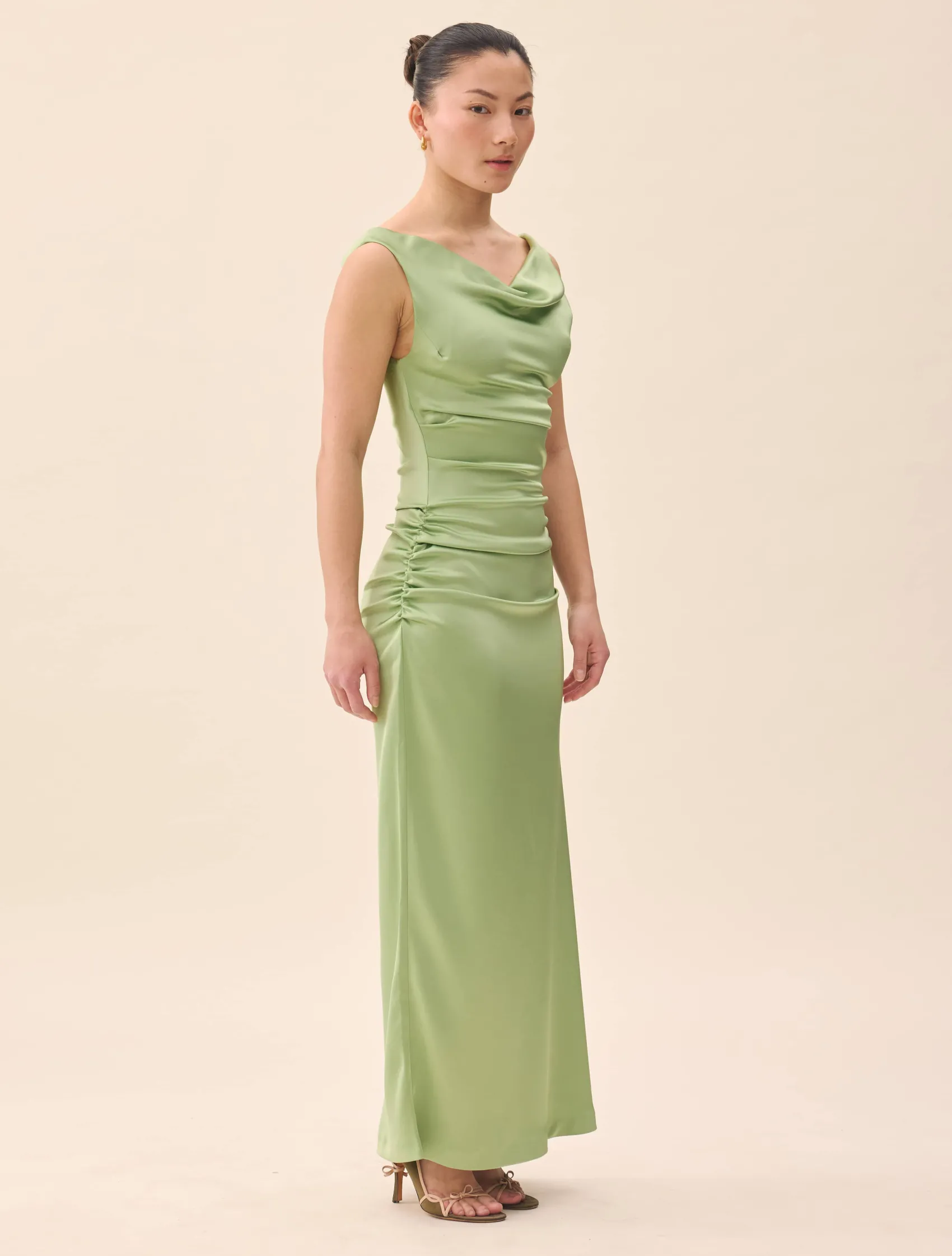 Djerf Avenue Occasion Satin Dress Pistachio
