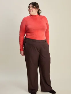 Djerf Avenue Occasion Turtleneck Top Red