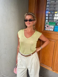Hot Djerf Avenue Peridot V-neck Top Green