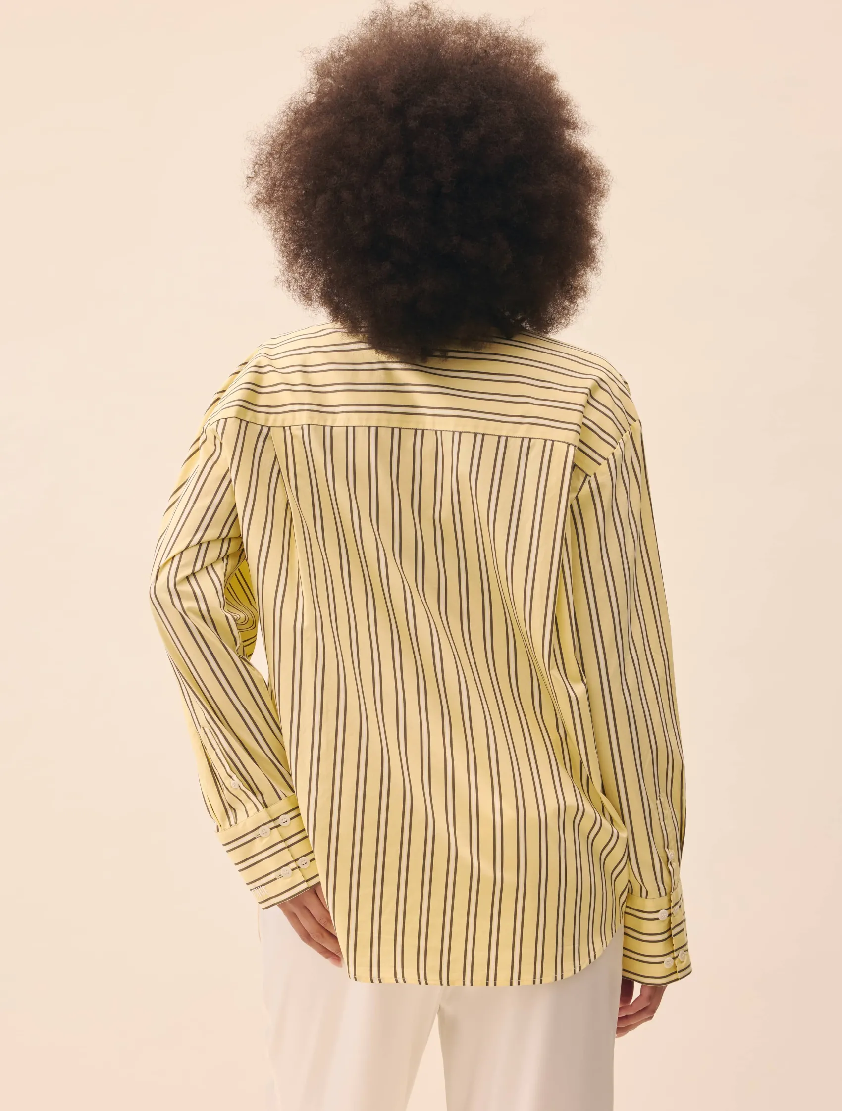 Discount Djerf Avenue Poplin Classic Shirt Honey Stripe