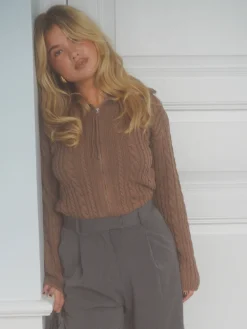 Hot Djerf Avenue Ready Set Go Cardigan Brown