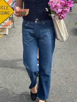 Sale Djerf Avenue Relaxed Jeans Dark Blue