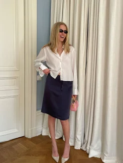 Best Djerf Avenue Satin A-lined Skirt Anthracite