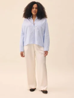 New Djerf Avenue Satin Pants Ivory