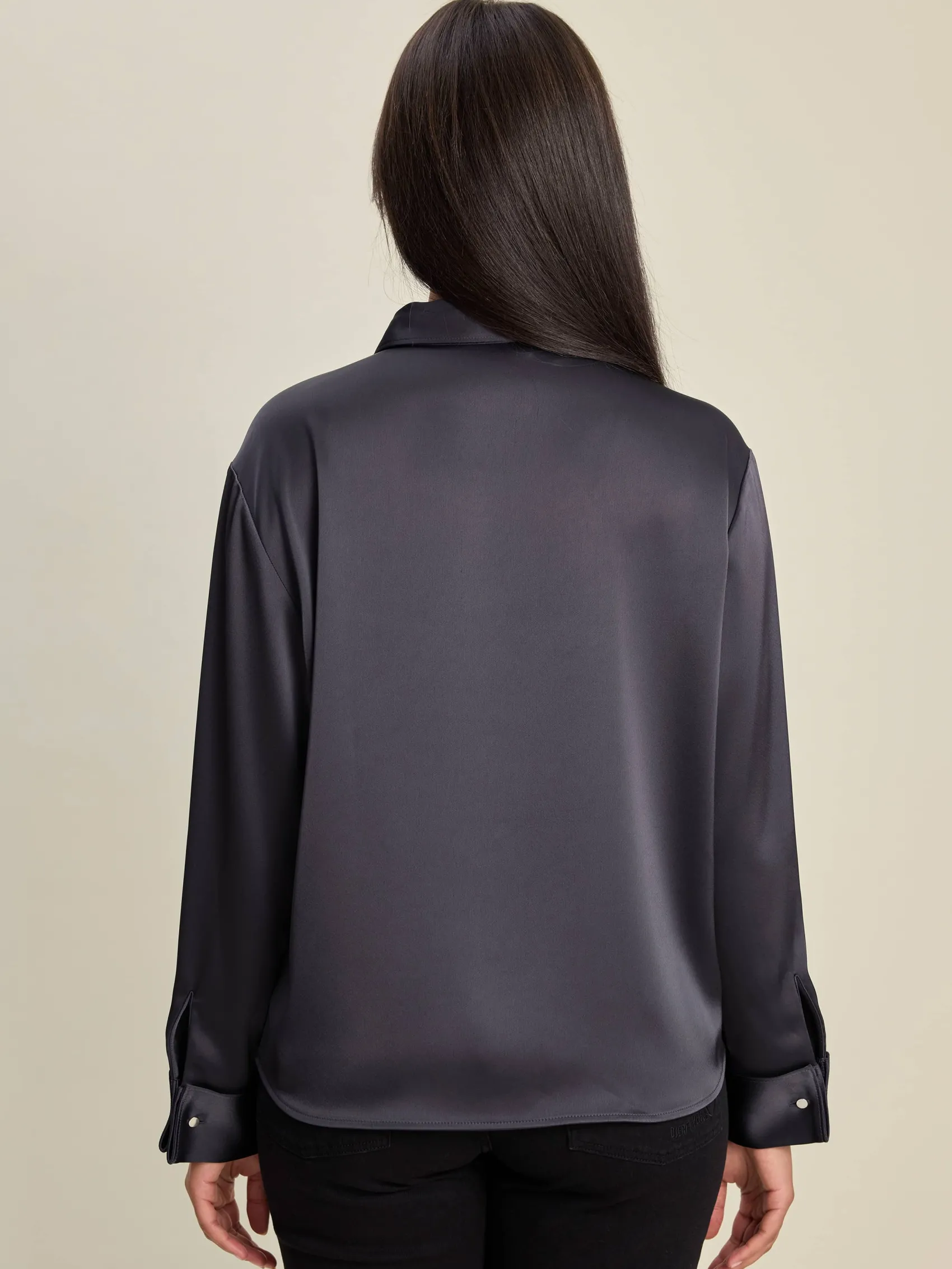 Clearance Djerf Avenue Satin Shirt Anthracite
