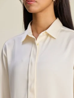 Discount Djerf Avenue Satin Shirt Ivory