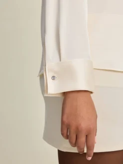 Discount Djerf Avenue Satin Shirt Ivory