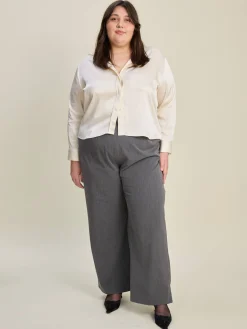 Discount Djerf Avenue Satin Shirt Ivory