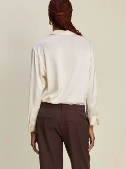 Discount Djerf Avenue Satin Shirt Ivory