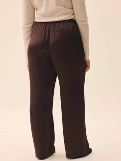 Discount Djerf Avenue Satin Viscose Pants Dark mocha