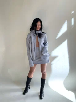 Online Djerf Avenue Scarf Grey Melange