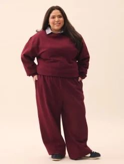 Sale Djerf Avenue Staple Sweatshirt Burgundy