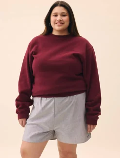 Sale Djerf Avenue Staple Sweatshirt Burgundy