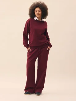 Sale Djerf Avenue Staple Sweatshirt Burgundy