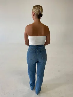 Outlet Djerf Avenue Straight Jeans Mid Blue