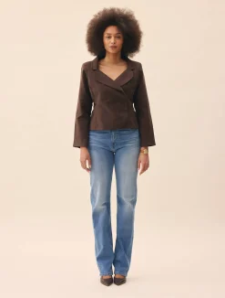 Hot Djerf Avenue Straight Jeans Mid Blue - Tall