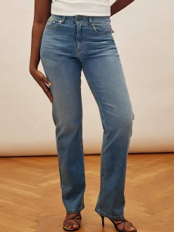 Hot Djerf Avenue Straight Jeans Mid Blue - Tall
