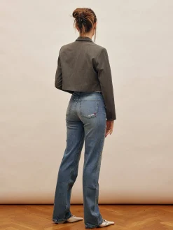 Hot Djerf Avenue Straight Jeans Mid Blue - Tall