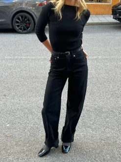 New Djerf Avenue Straight Jeans Midnight Black