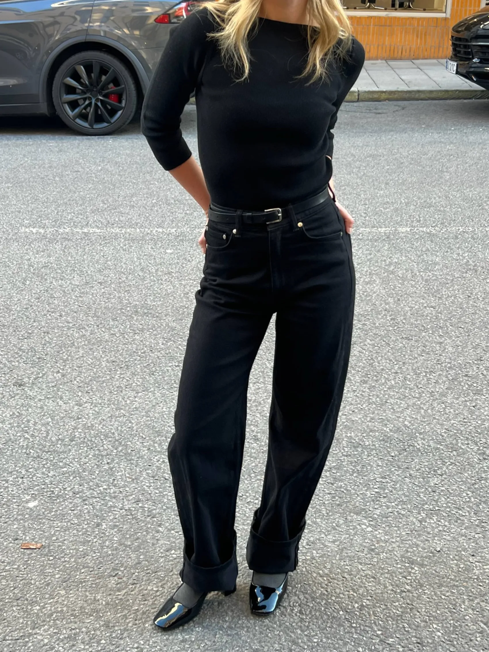 New Djerf Avenue Straight Jeans Midnight Black