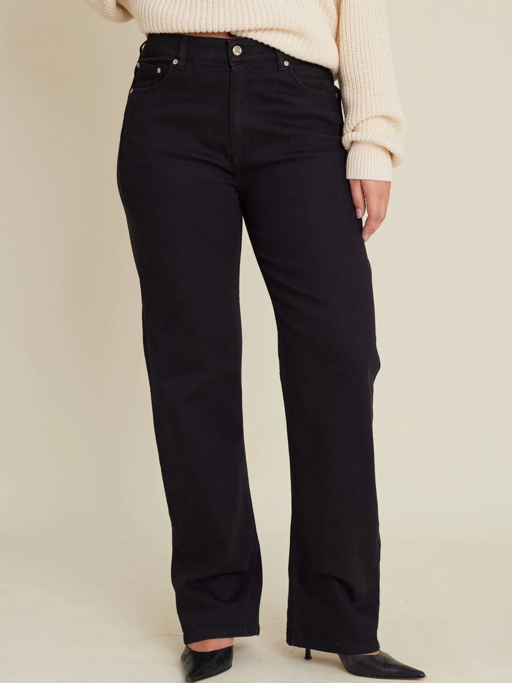 New Djerf Avenue Straight Jeans Midnight Black