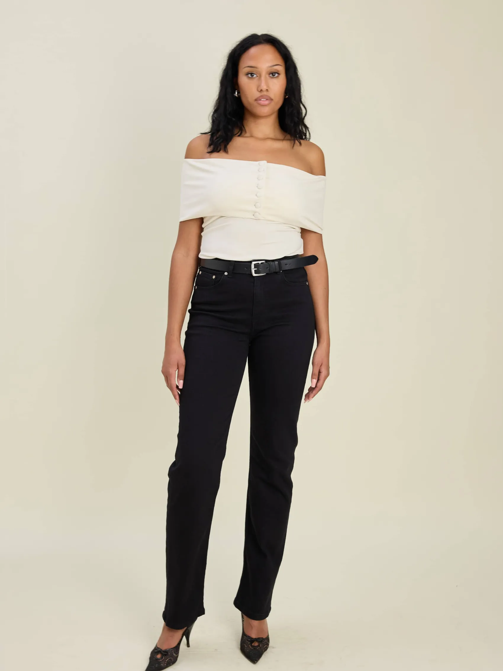 New Djerf Avenue Straight Jeans Midnight Black