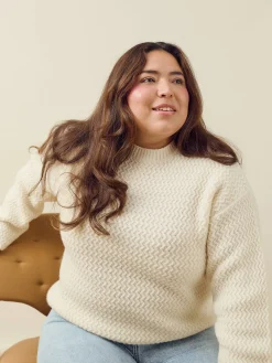 New Djerf Avenue Structured Wool Sweater Cream
