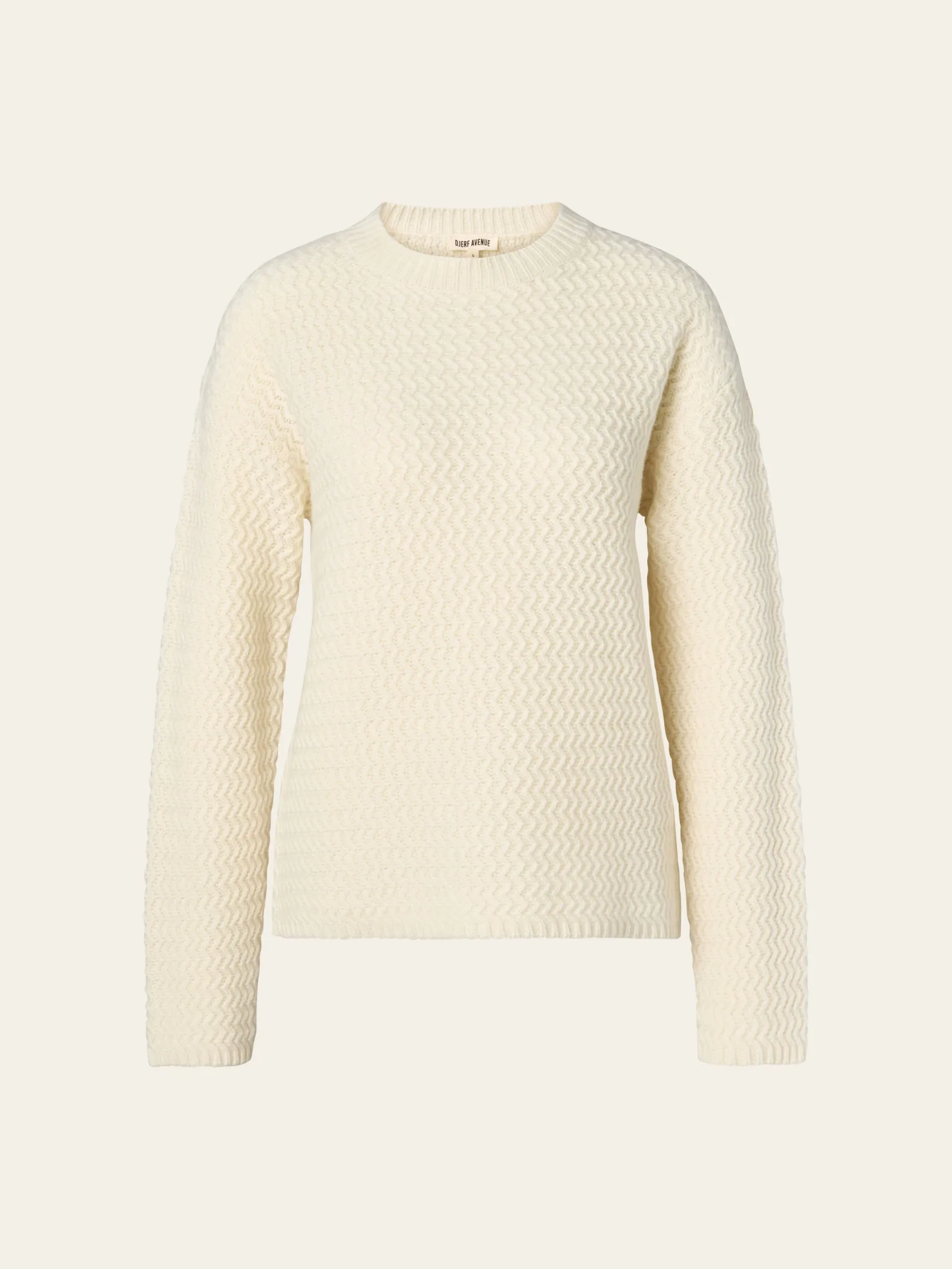 New Djerf Avenue Structured Wool Sweater Cream