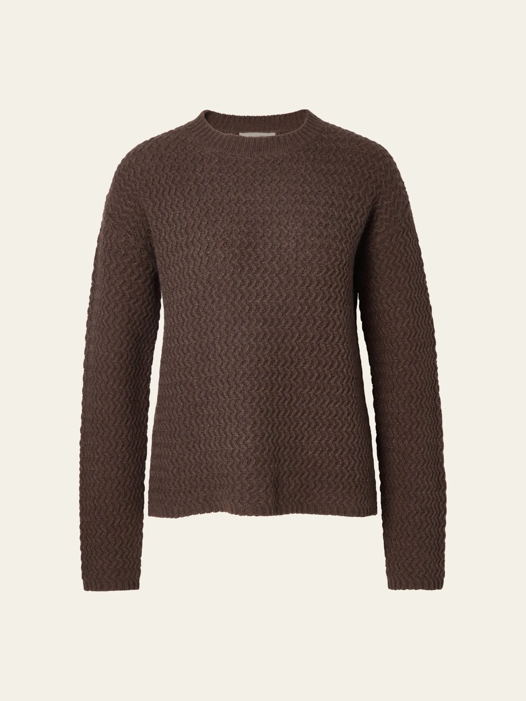 Online Djerf Avenue Structured Wool Sweater Dark Chocolate