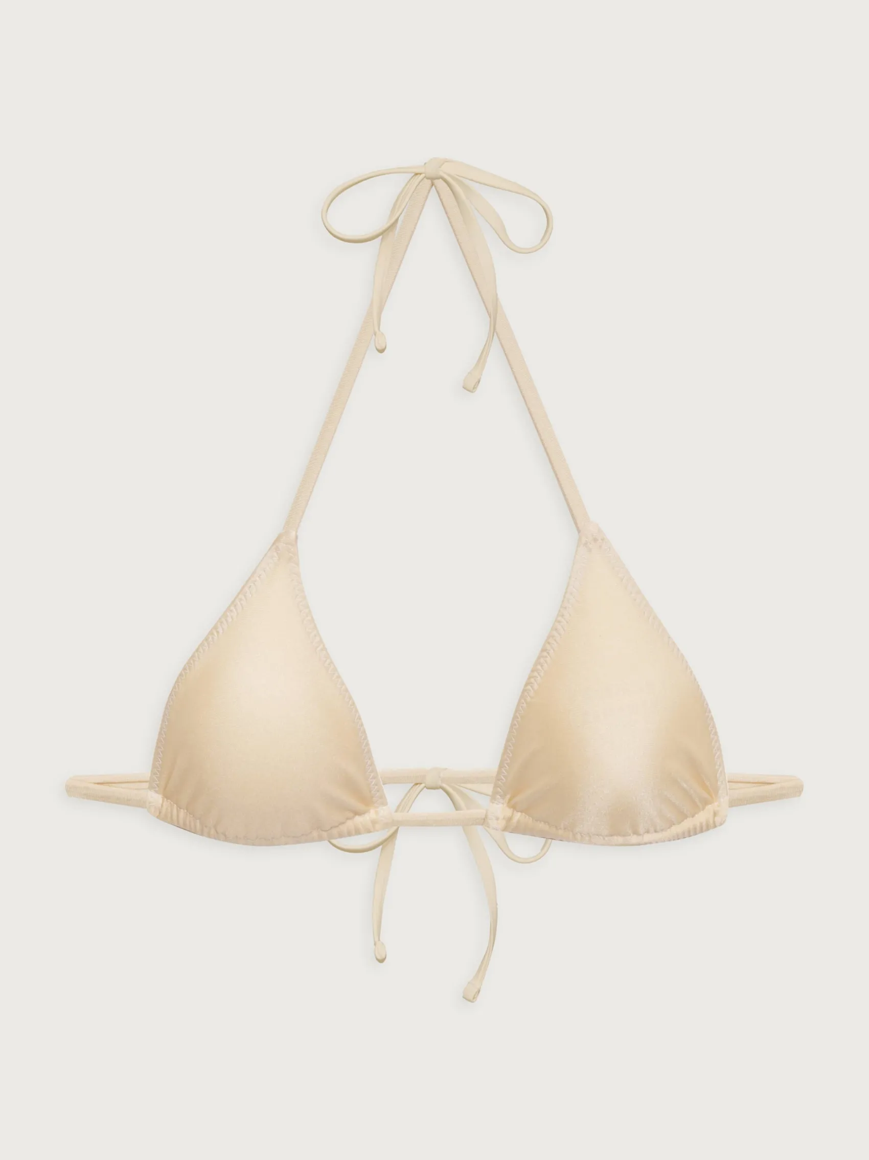 Djerf Avenue Sunrise Satin Bikini Top Sand Castle